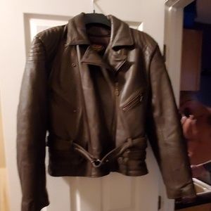 Leather motorcycle jacket